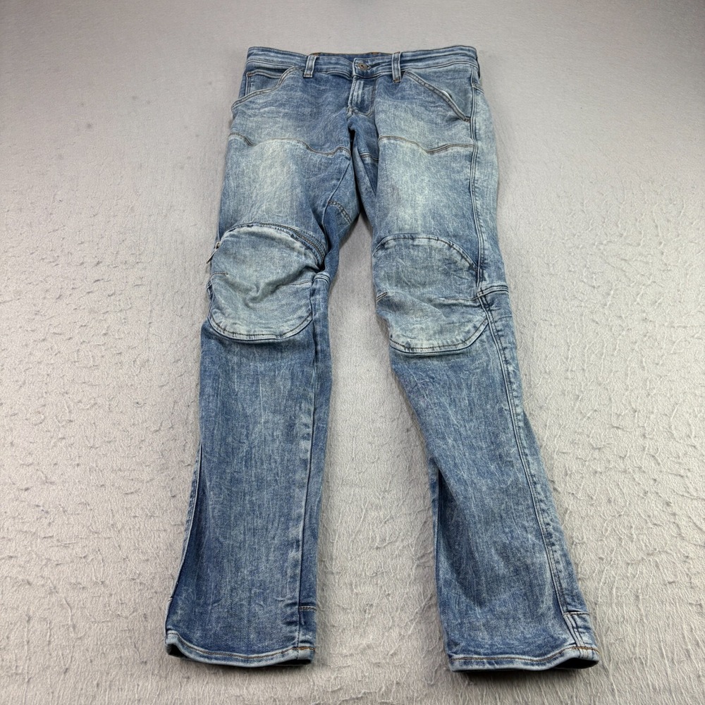 G Star Raw Jeans Mens 29x29 Blue 3D Zip Knee Skinny Fit Hip Hop Denim